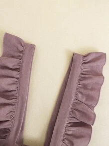 Niñas Camiseta de cuello alto & Falda de tiras ribete con fruncido con lazo delantero - Multicolor - Ver 3