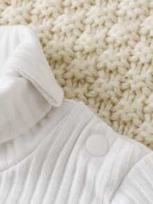 SHEIN 嬰兒嬰兒2入組條紋針織高領連體衣 - 彩色 - 查看 7