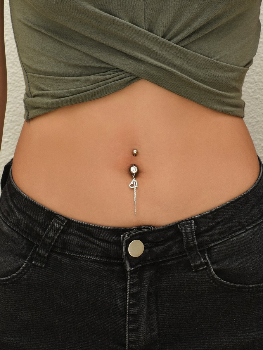 1 Máy Tính Hoàn Hảo Xuyên Đá Cubic Zirconia Trang Trí Trái Tim Rốn Bụng Vòng Đồng Rainbow Từ Vách Ngăn Trang Sức Khuyên Trang Sức Đồng - Bạc - Xem 1