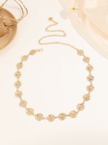 1 Dây chuyền nữ trang trí hoa thời trang Dây chuyền trang trí váy - Vàng - Xem 2