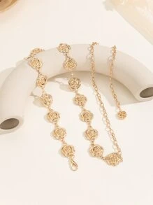 1 Dây chuyền nữ trang trí hoa thời trang Dây chuyền trang trí váy - Vàng - Xem 4