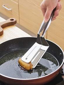 1入組不銹鋼食品鉗 - 銀色 - 查看 2