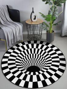 1入組格紋印花地毯