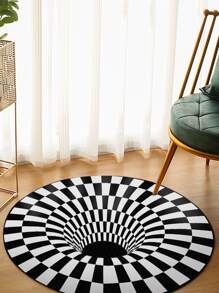 1入組格紋印花地毯