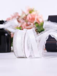 1入組素色禮品包裝絲帶 - 白色 - 查看 1