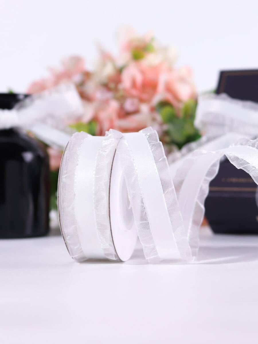 1入組素色禮品包裝絲帶 - 白色 - 查看 1