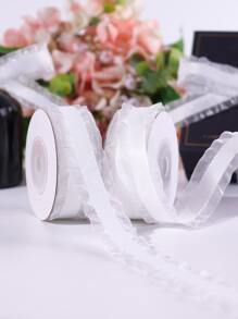 1入組素色禮品包裝絲帶 - 白色 - 查看 7