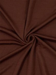 1pc Four Seasons Solid Color Stretch Chair Slipcover, For Dining Room, Hotel, Ceremony - Coffee Brown - View 5