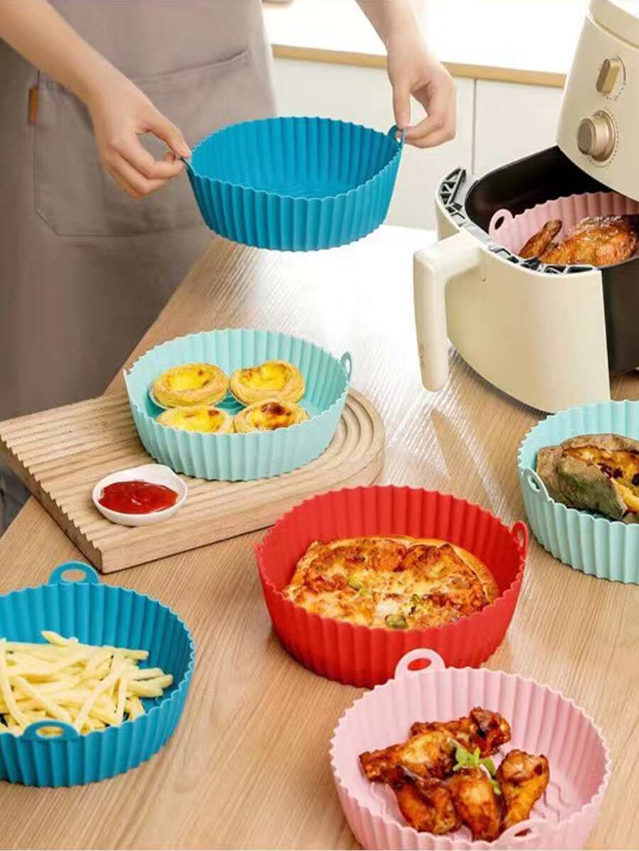 1pc Random Color Silicone Air Fryer Tray Air Fryer Kitchen Air Fryer Liners Air Fryer Paper Airfryer Air Frier - Multicolor - View 1