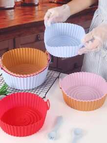 1pc Random Color Silicone Air Fryer Tray Air Fryer Kitchen Air Fryer Liners Air Fryer Paper Airfryer Air Frier - Multicolor - View 3