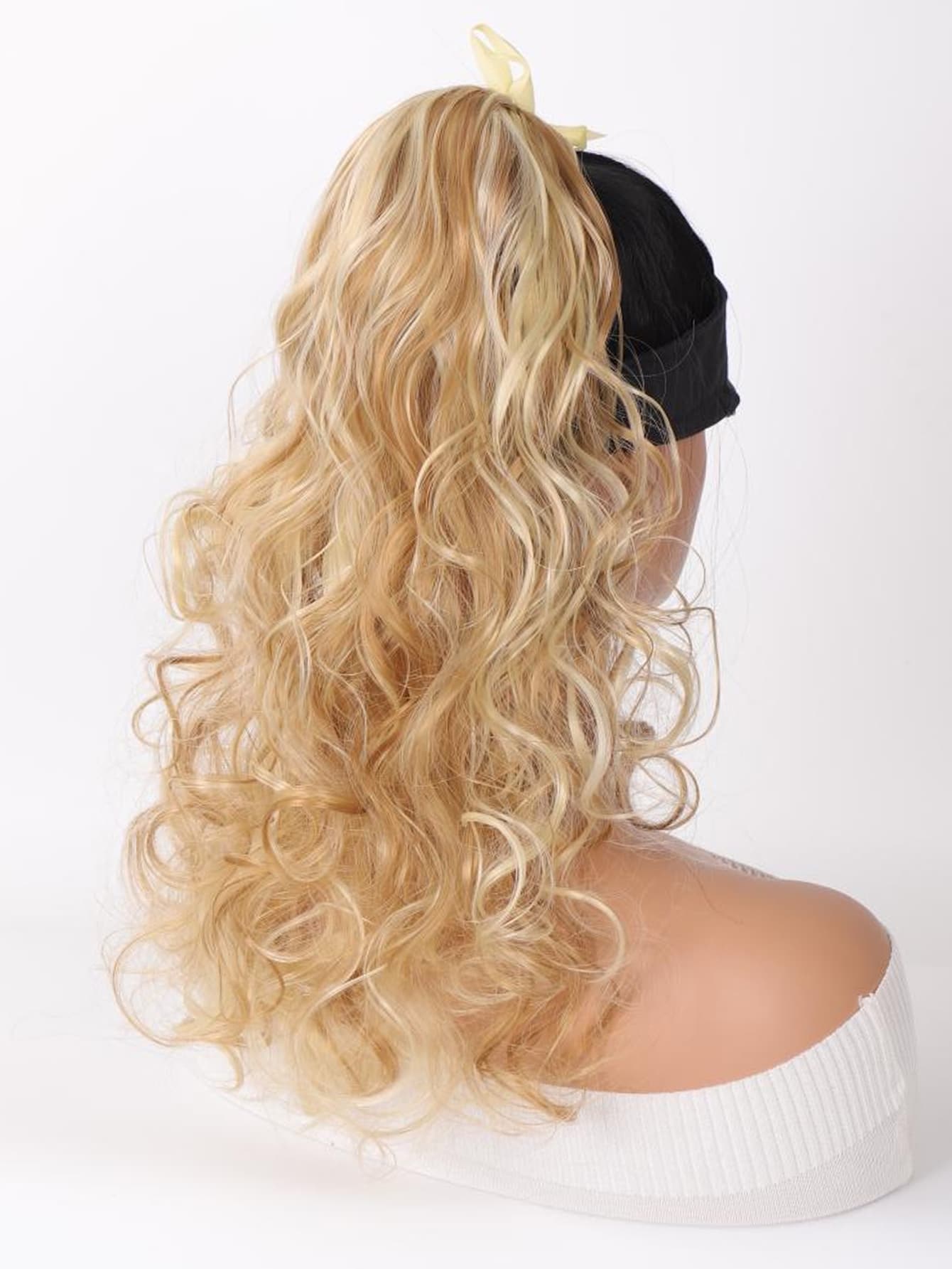 Medium Curly Ponytail Synthetic Hair Extension - Piano Color - View 1