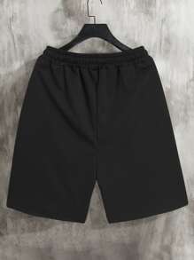 Manfinity Men Letter Graphic Colourblock Drawstring Waist Shorts - Multicolor - View 2