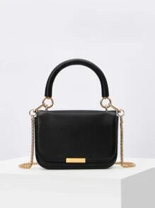 MOTF PREMIUM MINI METAL DECOR FLAP SQUARE BAG - Black - View 2