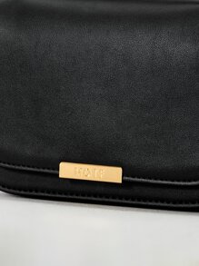 MOTF PREMIUM MINI METAL DECOR FLAP SQUARE BAG - Black - View 8