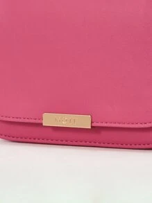 MOTF PREMIUM MINI METAL DECOR FLAP SQUARE BAG - Hot Pink - View 4