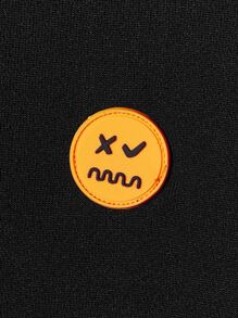 Manfinity VCAY Men Plus Bear And Slogan Graphic Drop Shoulder Drawstring Hoodie - Black - View 4