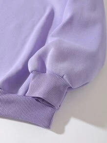 INAWLY Quần áo thể thao nữ Hoạt hình Lá thư Giải trí - Màu tím hoa cà - Xem 5