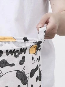 Cesto para la ropa con dibujos animados con estampado de vaca - Multicolor - Ver 4