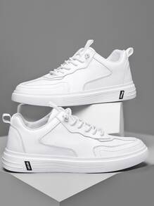 Men Lace-up Front Skate Shoes - White - View 1