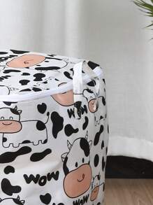 1 pieza Bolsa de almacenamiento de ropa con estampado de vaca - Multicolor - Ver 3