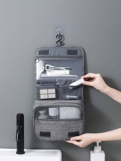 1 件悬挂式洗漱包旅行袋，便携式悬挂式洗漱包，适用于旅行收纳袋、化妆包、化妆包、度假收纳袋、大容量化妆品收纳盒化妆盒，可容纳口红、刷子、护肤品、手机、硬币、小物品，适用于家庭、礼物、度假和节日万圣节圣诞节多功能用途，波西米亚风，适用于假日海滩、浴室收藏、卧室收藏，大容量