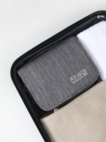 1pc Hanging Toiletry Travel Bag, Portable Hanging Wash Bag For Travel For Travel Storage Bag,Makeup Bag,Cosmetic Bag,Vacation Organizer,Large Capacity Makeup Organizer Makeup Case, For Lipstick, Brush, Skincare, Mobile Phone, Coin, Small Items, For Home,Gift,Vacation And Festival Halloween Christmas Multifunctional Use,Boho Vibes,For Holiday Beach, Bathroom Collection, Bedroom Collection, Large Capacity - Grey - View 7