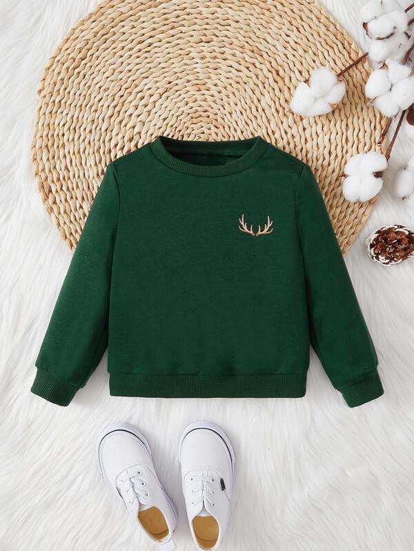 SHEIN Baby Boy Antler Print Sweatshirt SHEIN USA
