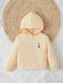 SHEIN Baby Boy Playing Card Print Sweatshirt - Apricot - View 2