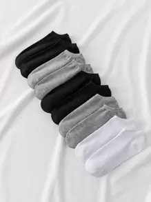 10pairs Men Solid Ankle Socks, For Gym - Multicolor - View 1