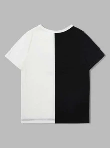 Girls Two Tone Letter Graphic Tee - Black - View 2