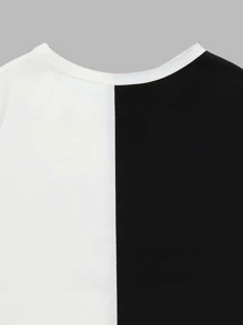 Girls Two Tone Letter Graphic Tee - Black - View 4