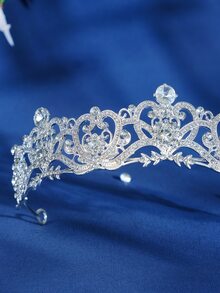 Rhinestone Decor Bridal Headband - Silver - View 5