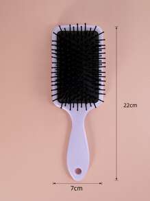 1pc Large-Square Striped Hair Brush Plastic Detangler, Glide Through Tangles With Ease, Plastic Detangler, Blow Drying And Straightening, Hair Cushion Brush, For Thick/Curly/Thin/Long/Short Hairs Wet Dry All Hair Types, For Women Men Girls Boys Gifts - Purple - View 4