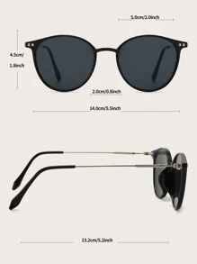 2 pares Gafas de sol de marco geométrico - Negro - Ver 4