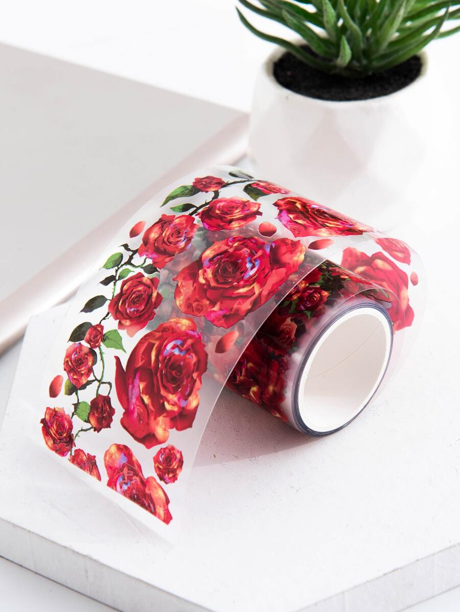 1 băng keo Washi in hoa - Nhiều màu - Xem 1