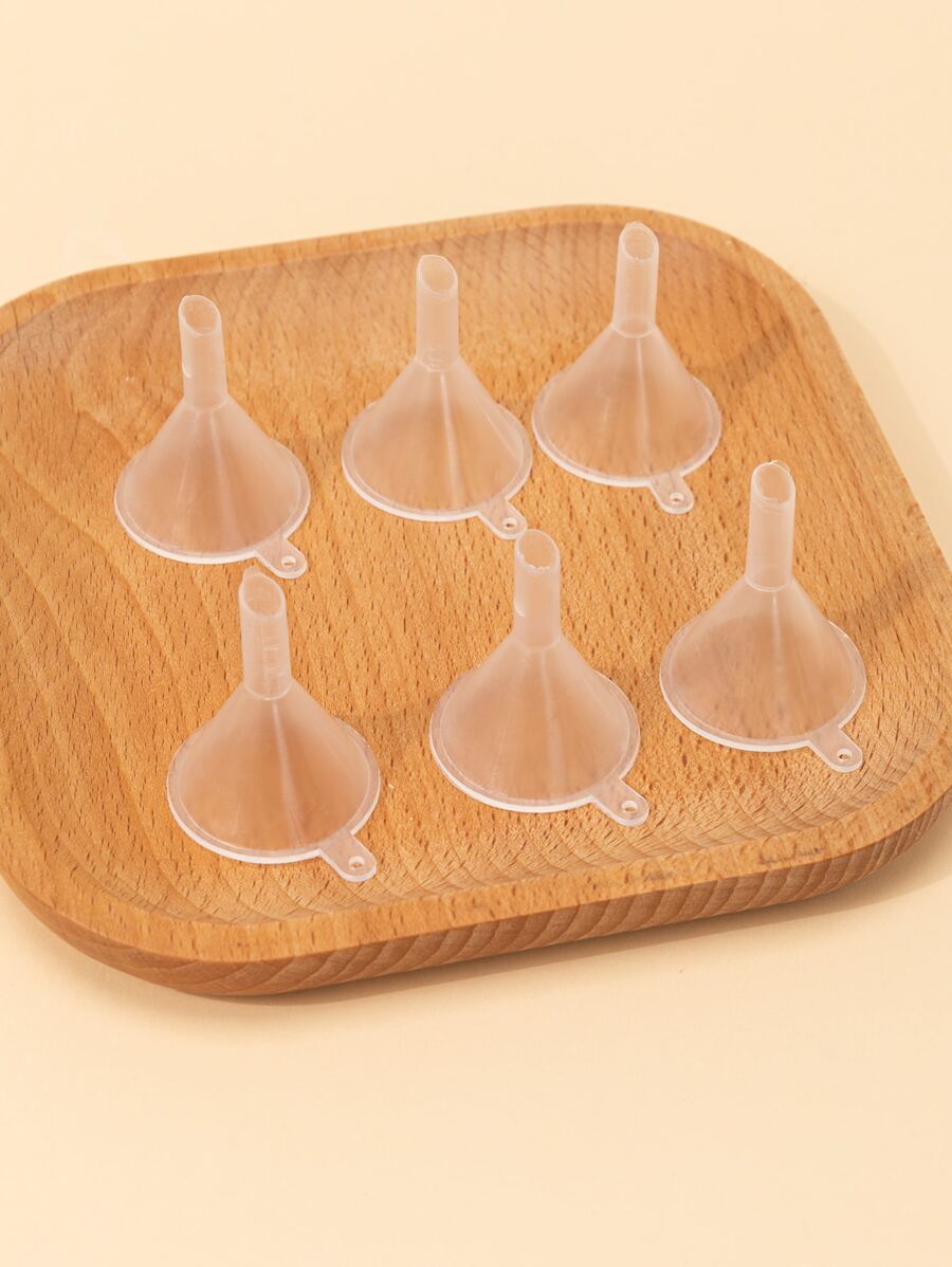 6pcs Clear Liquid Dispensing Funnel, Liquid Dispensing Plastic Funnel Perfume Toner Toner Dispensing Tool Plastic Mini Funnel - Clear - View 1