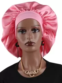 1个缎面假发帽/睡眠帽 - 藕粉色 - 查看 1