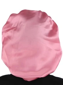 1个缎面假发帽/睡眠帽 - 藕粉色 - 查看 3