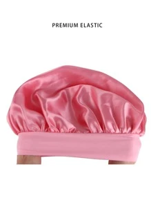 1个缎面假发帽/睡眠帽 - 藕粉色 - 查看 5