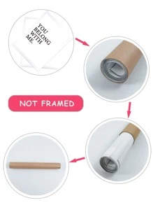 2pcs Slogan Graphic Unframed Painting - Black and White - View 5