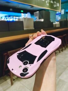 Fashionable Sports Car IMD Crafted Phone Case, Soft & Hard, Anti-Fall, Anti-Sweat, Anti-Fingerprint, Wear-Resistant, Non-Fading - Pink - View 3