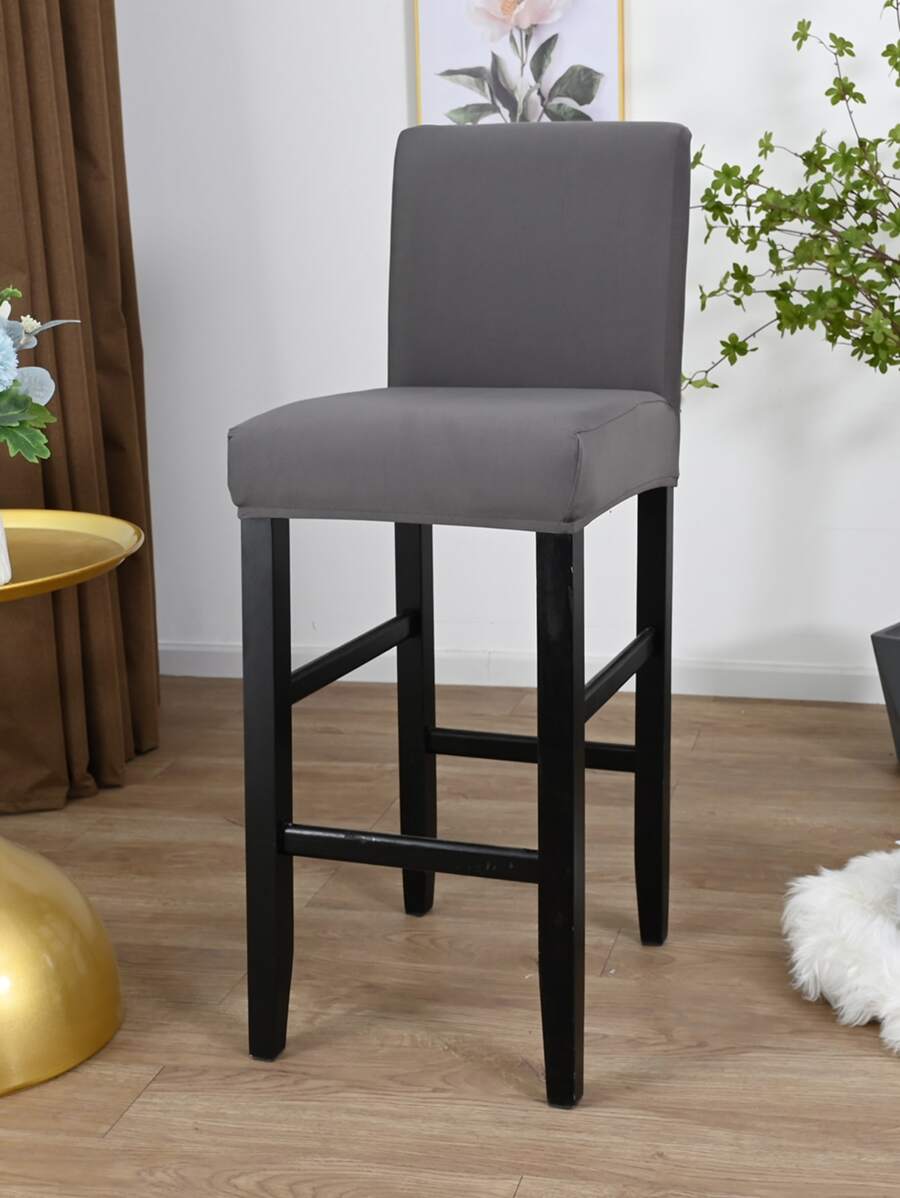 Solid Stretchy Chair Slipcover - Grey - View 1