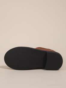 Chicas Botas calcetín con diseño de cadena - Marrón - Ver 2