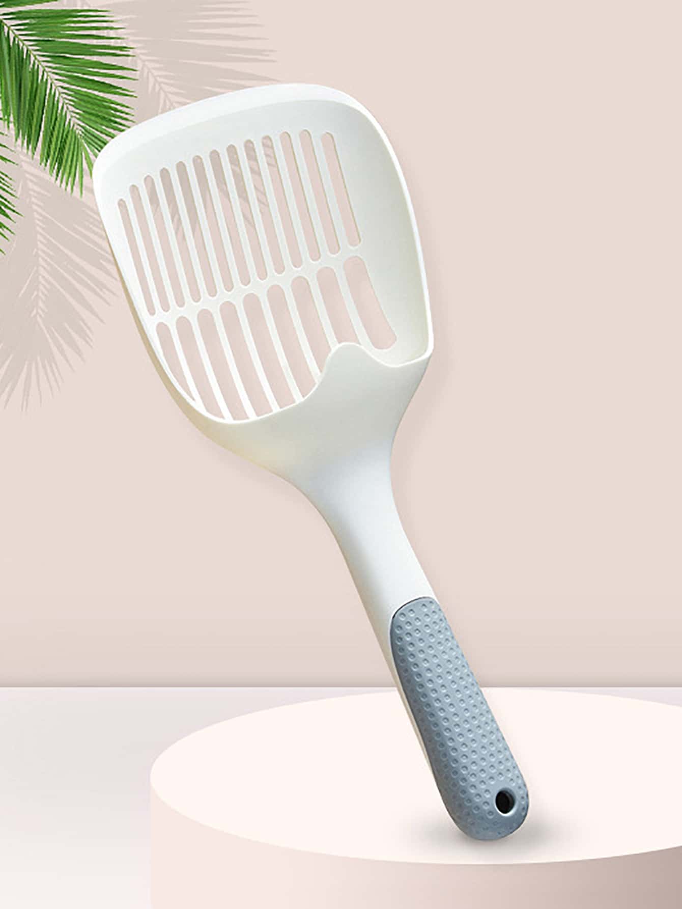 1pc Two Tone Cat Litter Shovel - White - View 1