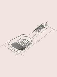1pc Two Tone Cat Litter Shovel - White - View 3