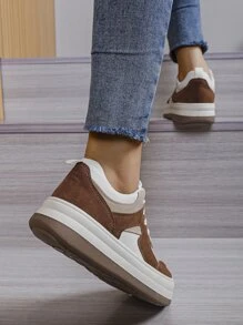 Color Block Lace-up Front Skate Shoes - Multicolor - View 2