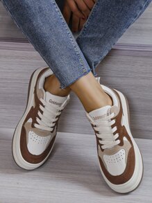 Color Block Lace-up Front Skate Shoes - Multicolor - View 3