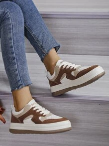 Color Block Lace-up Front Skate Shoes - Multicolor - View 4