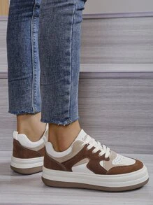 Color Block Lace-up Front Skate Shoes - Multicolor - View 5