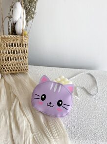 女孩卡通貓設計包 - 紫色 - 查看 2